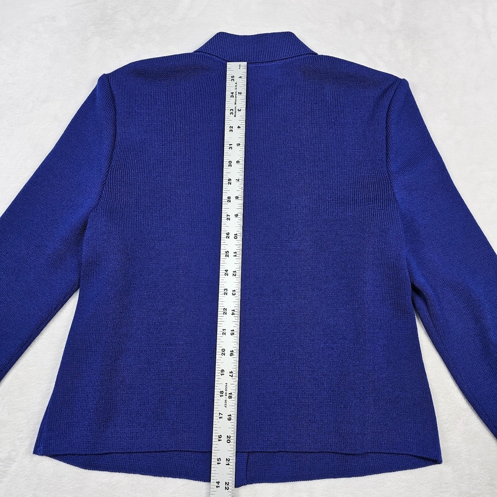 Vtg St John Pant Suit Jacket Marie Gray Women 6 Knit Royal Gold Full Zip Pull On - Picture 9 of 16
